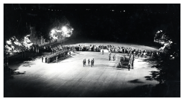 The scene at midnight on 30 June/1 July 1968 at Norton Barracks, Worcester. On the left is the Inniskilling Guard commanded by Major D W F Twigg and on the right, the Ranger Guard commanded by Major J F K O'Malley. The Deputy Colonel of the Royal Irish Rangers, Major General E H W Grimshaw CB CBE DSO, reads the Special Order of the Day from the Colonel-in-Chief. The Colours were handed over to the new Regiment and the Inniskillings marched off into history after 279 years of service as the Regimental Band played "Fare thee well, Enniskillen".